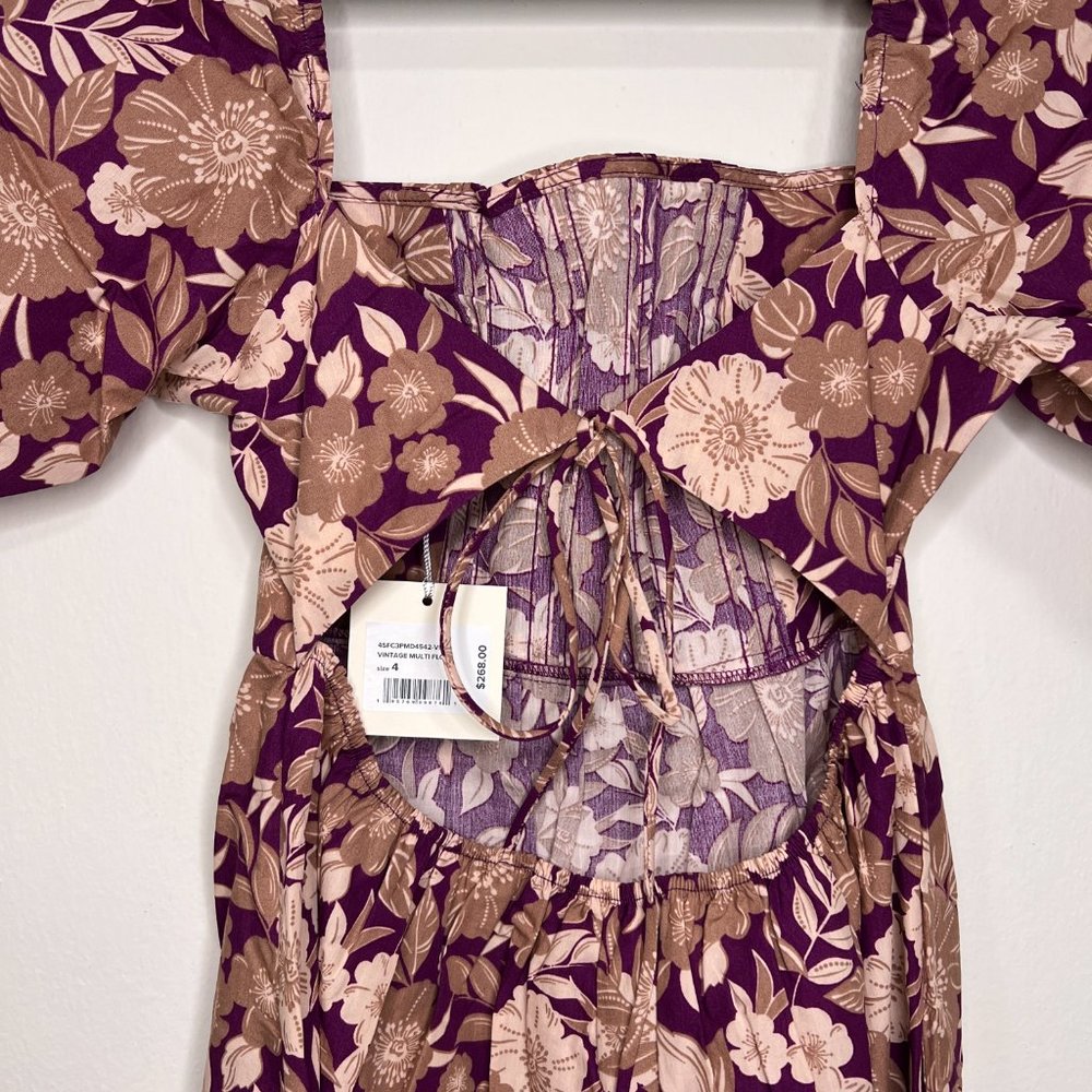 HP 🎉 NWT Favorite Daughter The Mirka Vintage Multi Floral Print Midi Dress - Picture 11 of 14